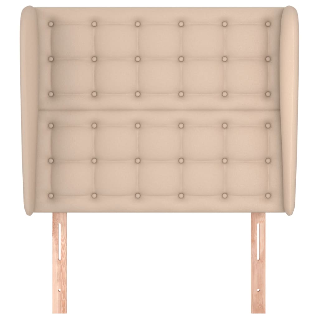 sengegavl med kanter 103x23x118/128 cm kunstlæder cappuccino