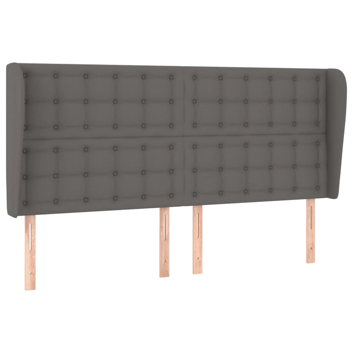 sengegavl med kanter 183x23x118/128 cm kunstlæder grå