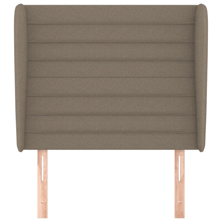 sengegavl med kanter 93x23x118/128 cm stof gråbrun