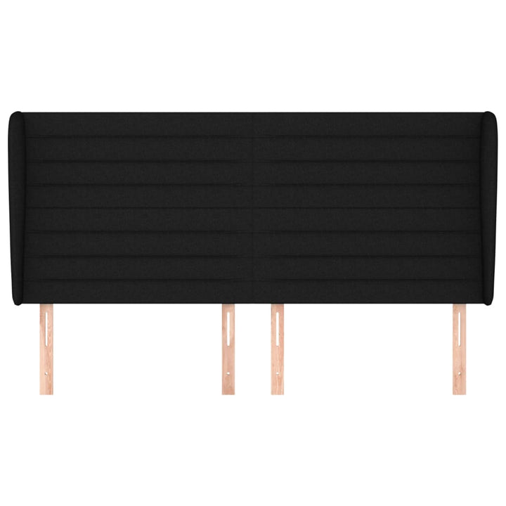 sengegavl med kanter 183x23x118/128 cm stof sort