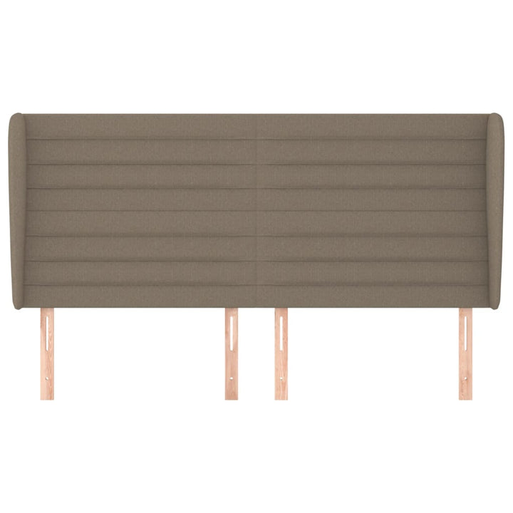 sengegavl med kanter 183x23x118/128 cm stof gråbrun