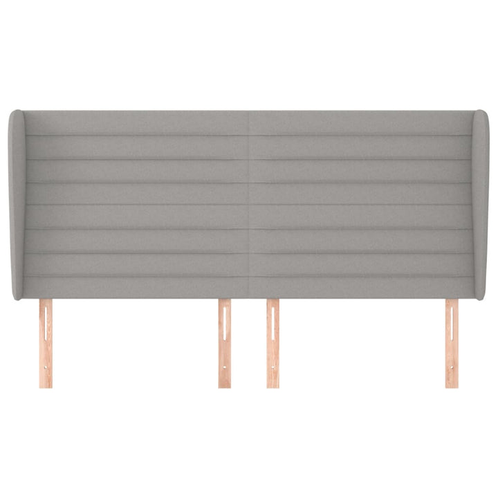 sengegavl med kanter 203x23x118/128 cm stof lysegrå