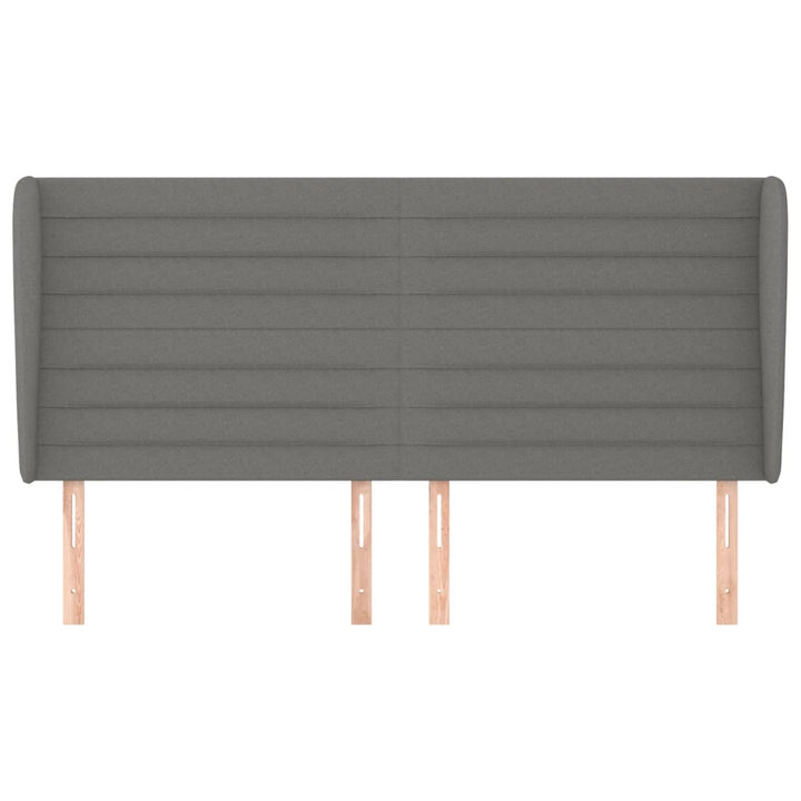 sengegavl med kanter 203x23x118/128 cm stof mørkegrå