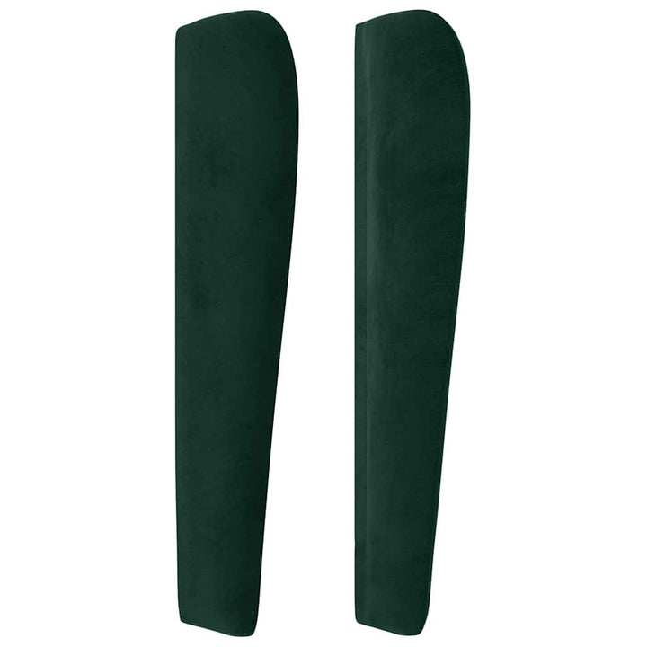 sengegavl med kanter 83x23x118/128 cm fløjl mørkegrøn