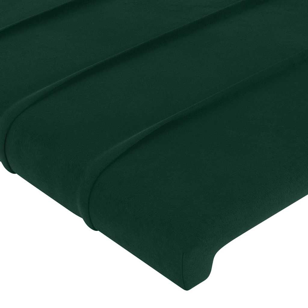 sengegavl med kanter 103x23x118/128 cm fløjl mørkegrøn