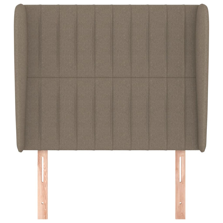 sengegavl med kanter 93x23x118/128 cm stof gråbrun
