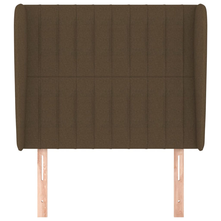 sengegavl med kanter 103x23x118/128 cm stof mørkebrun