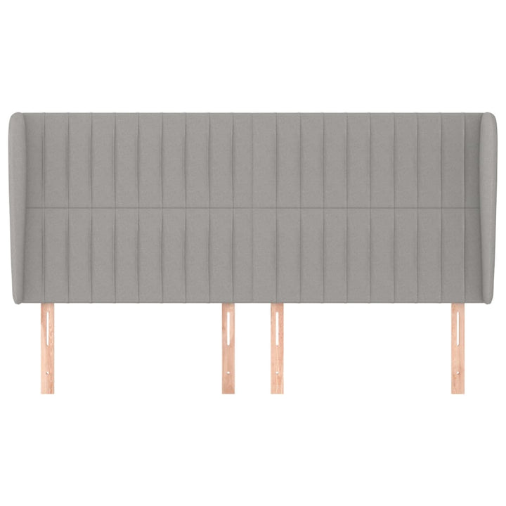 sengegavl med kanter 183x23x118/128 cm stof lysegrå