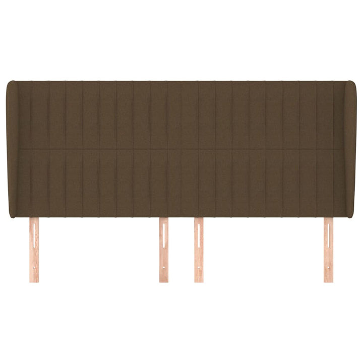 sengegavl med kanter 183x23x118/128 cm stof mørkebrun