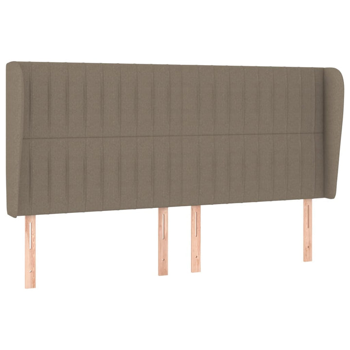 sengegavl med kanter 183x23x118/128 cm stof gråbrun