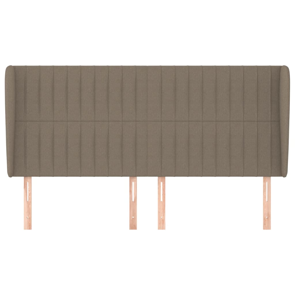 sengegavl med kanter 183x23x118/128 cm stof gråbrun