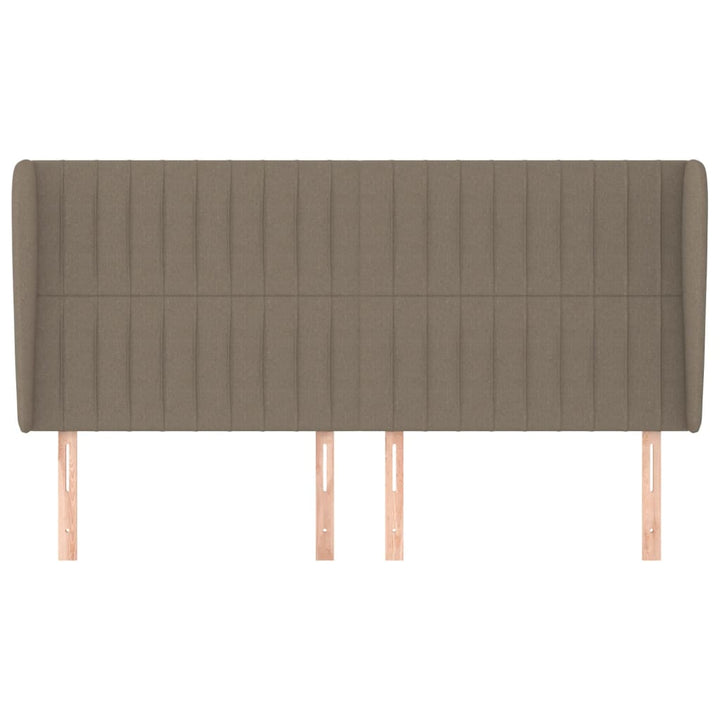 sengegavl med kanter 183x23x118/128 cm stof gråbrun