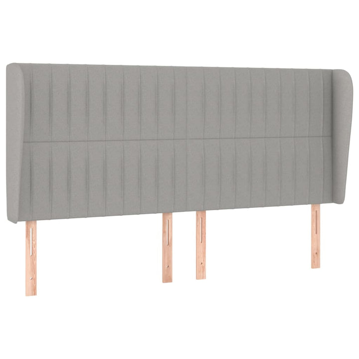 sengegavl med kanter 203x23x118/128 cm stof lysegrå
