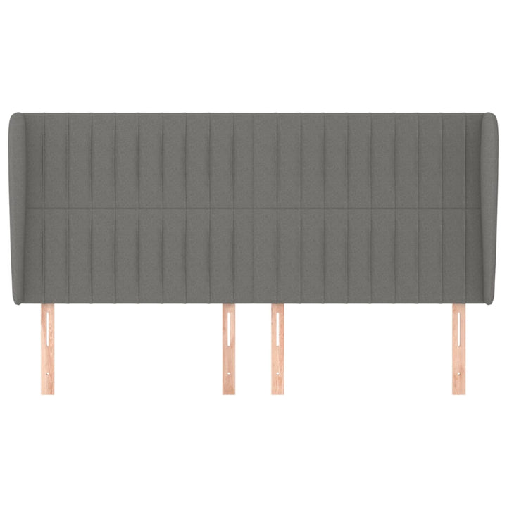 sengegavl med kanter 203x23x118/128 cm stof mørkegrå