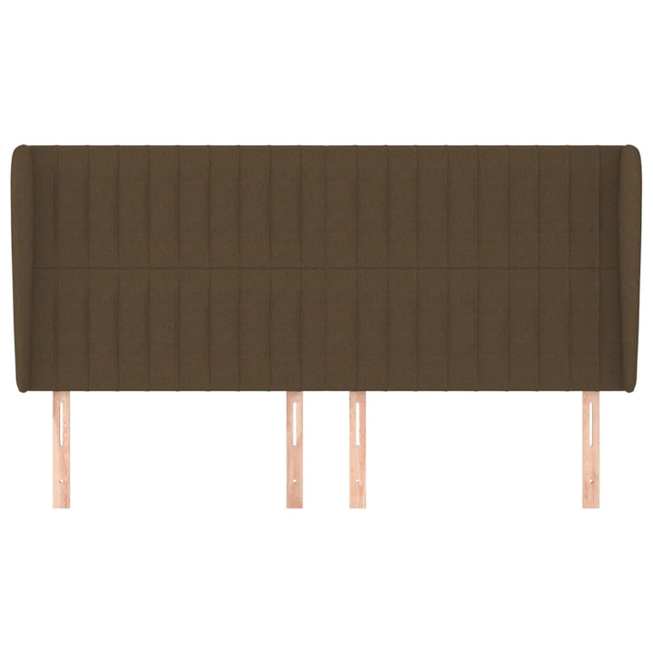 sengegavl med kanter 203x23x118/128 cm stof mørkebrun