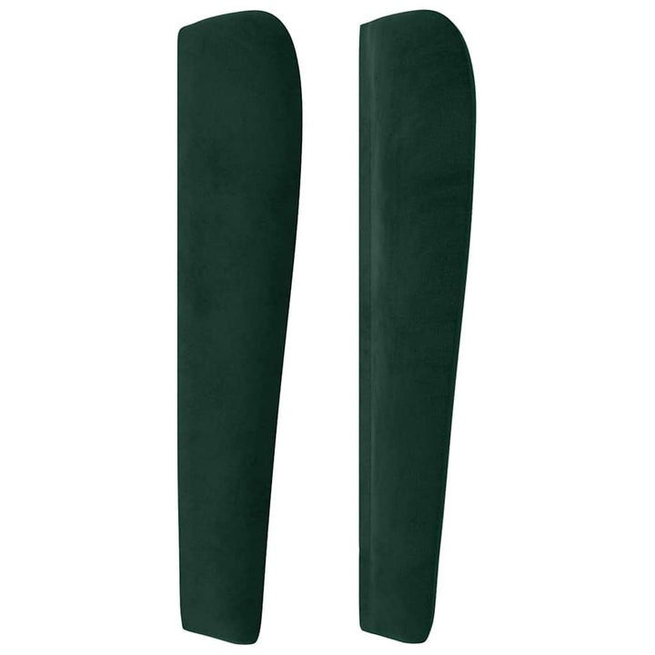 sengegavl med kanter 83x23x118/128 cm fløjl mørkegrøn