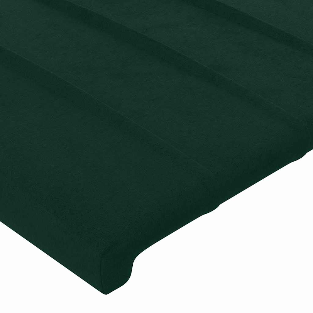 sengegavl med kanter 103x23x118/128 cm fløjl mørkegrøn