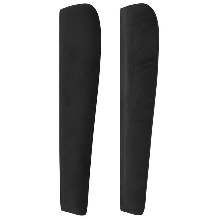 sengegavl med kanter 183x23x118/128 cm fløjl sort