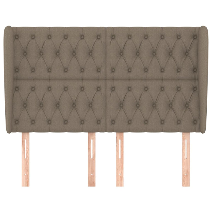 sengegavl med kanter 163x23x118/128 cm stof gråbrun