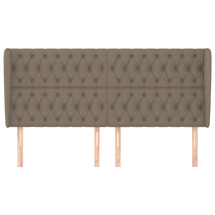 sengegavl med kanter 183x23x118/128 cm stof gråbrun