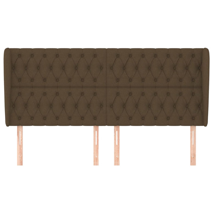 sengegavl med kanter 203x23x118/128 cm stof mørkebrun
