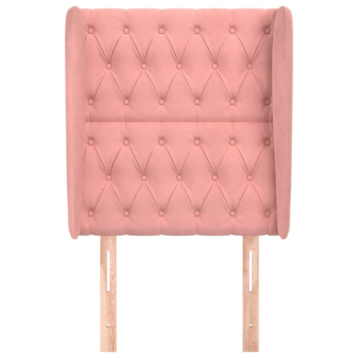sengegavl med kanter 83x23x118/128 cm fløjl pink