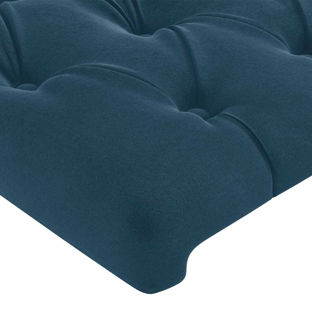sengegavl med kanter 93x23x118/128 cm fløjl mørkeblå