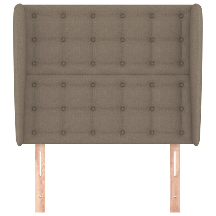 sengegavl med kanter 93x23x118/128 cm stof gråbrun