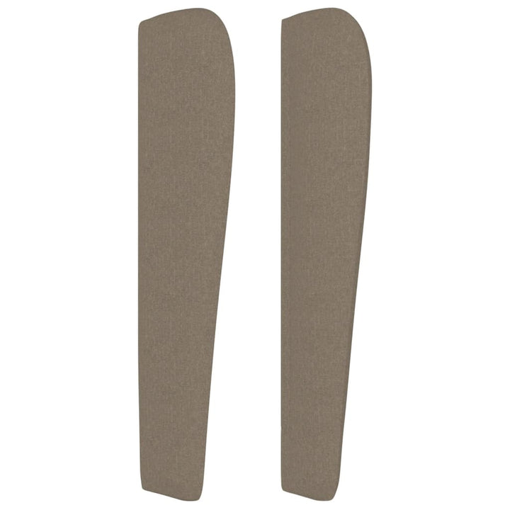 sengegavl med kanter 93x23x118/128 cm stof gråbrun