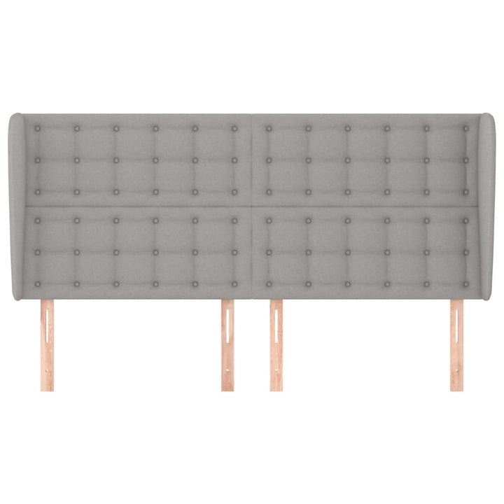 sengegavl med kanter 183x23x118/128 cm stof lysegrå
