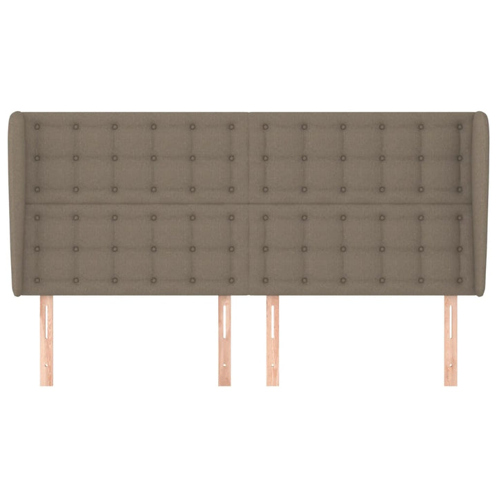 sengegavl med kanter 183x23x118/128 cm stof gråbrun