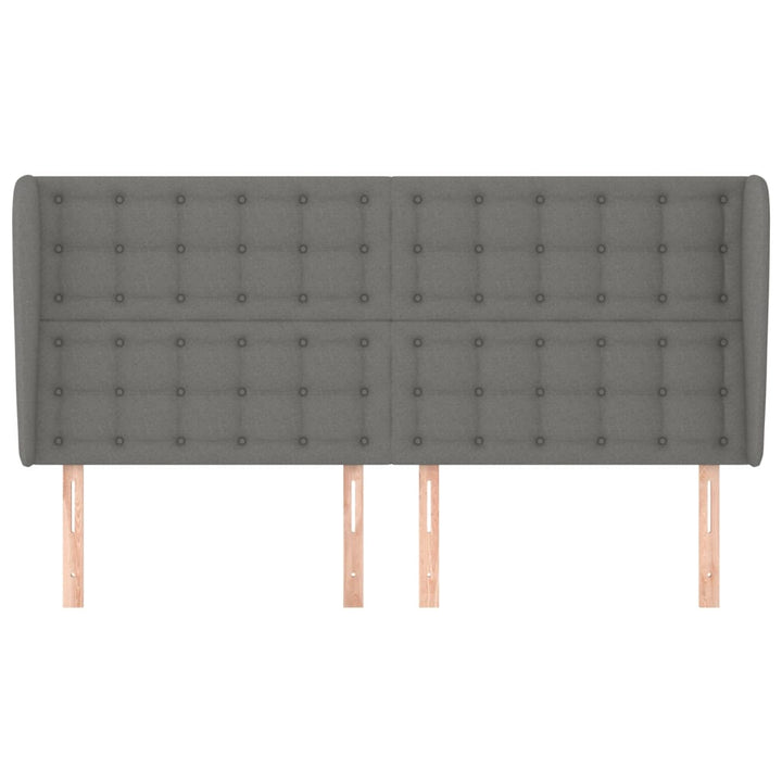 sengegavl med kanter 203x23x118/128 cm stof mørkegrå