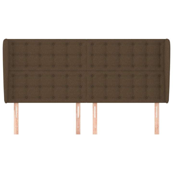 sengegavl med kanter 203x23x118/128 cm stof mørkebrun