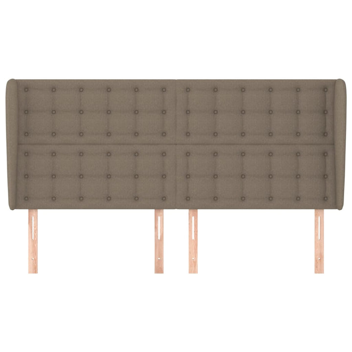 sengegavl med kanter 203x23x118/128 cm stof gråbrun