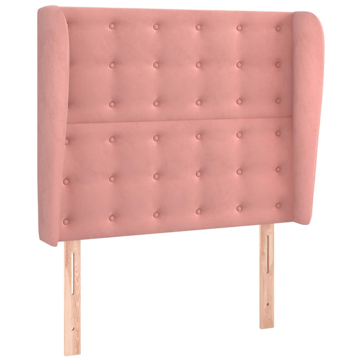 sengegavl med kanter 83x23x118/128 cm fløjl pink