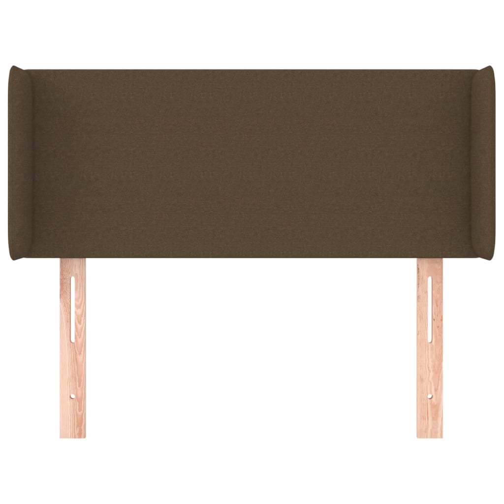 sengegavl med kanter 83x16x78/128 cm stof mørkebrun