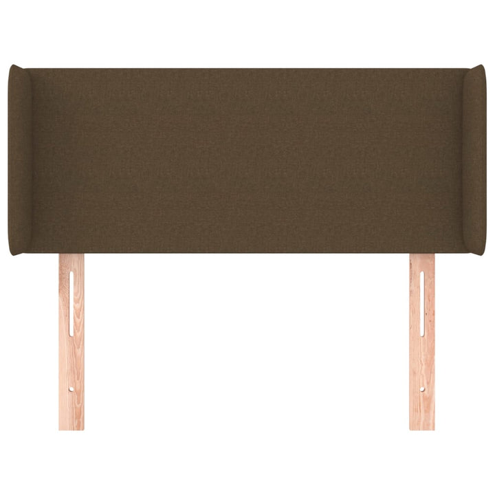 sengegavl med kanter 83x16x78/128 cm stof mørkebrun