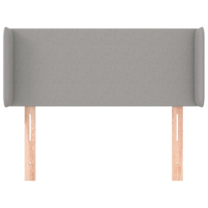sengegavl med kanter 93x16x78/128 cm stof lysegrå