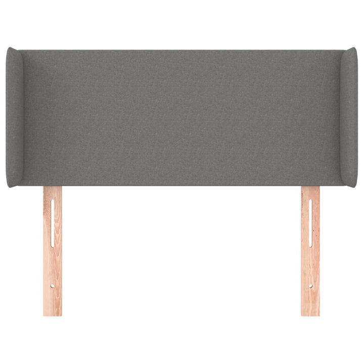 sengegavl med kanter 93x16x78/88 cm stof mørkegrå