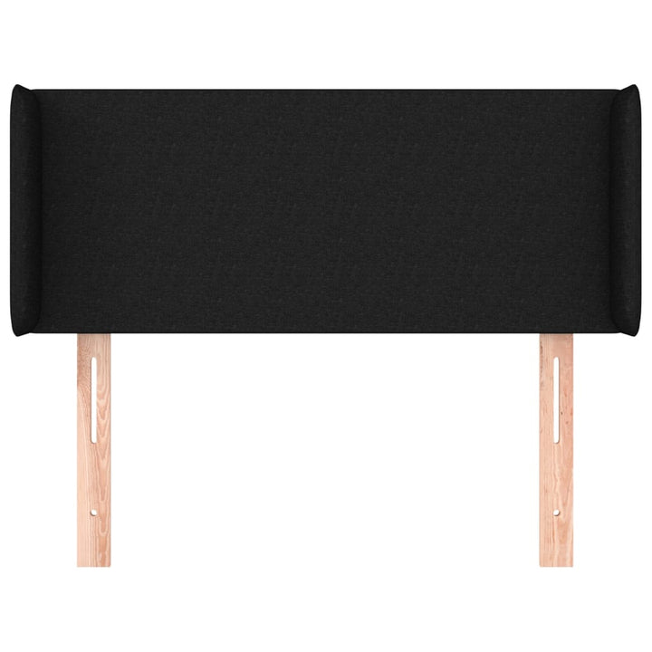 sengegavl med kanter 93x16x78/88 cm stof sort