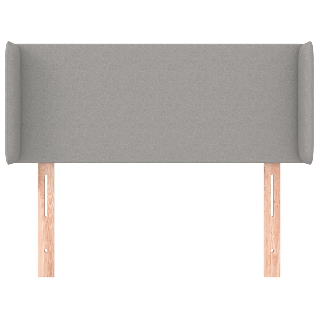 sengegavl med kanter 103x16x78/88 cm stof lysegrå