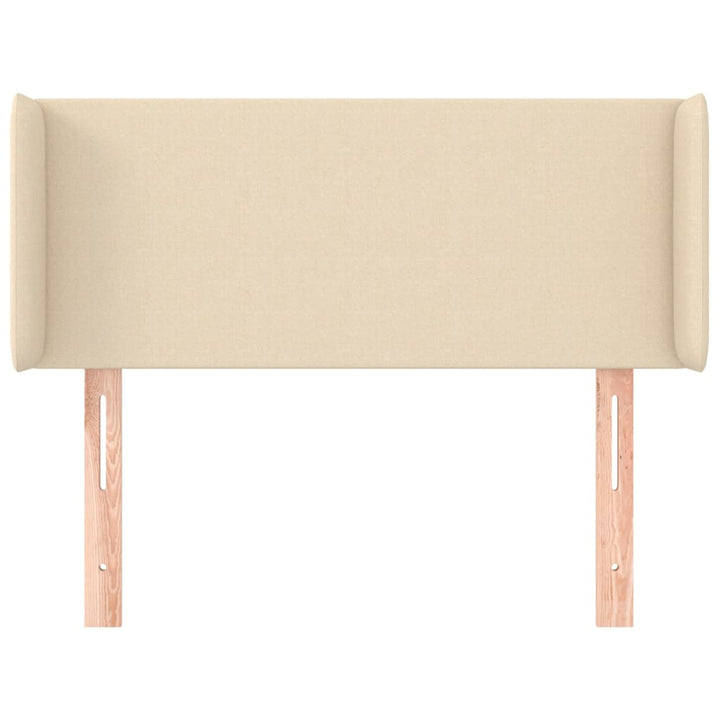 sengegavl med kanter 103x16x78/88 cm stof cremefarvet
