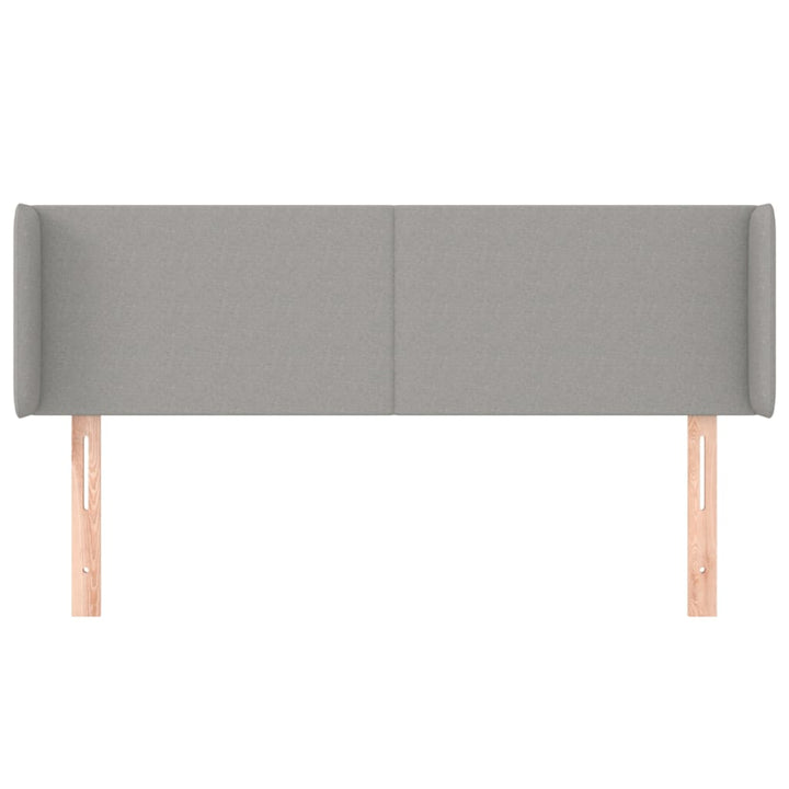 sengegavl med kanter 147x16x78/88 cm stof lysegrå