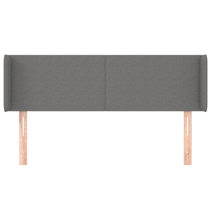 sengegavl med kanter 147x16x78/88 cm stof mørkegrå