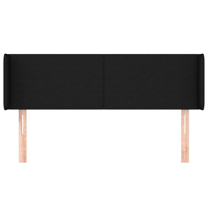 sengegavl med kanter 147x16x78/88 cm stof sort