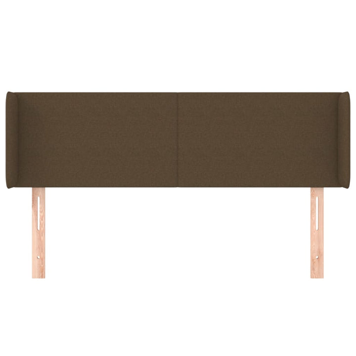 sengegavl med kanter 147x16x78/88 cm stof mørkebrun
