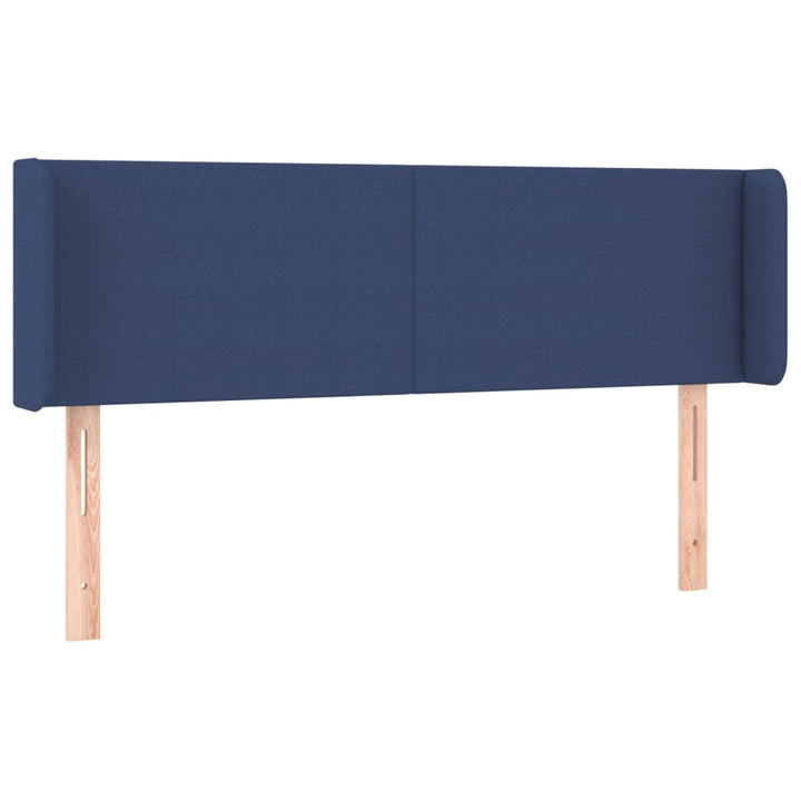 sengegavl med kanter 147x16x78/88 cm stof blå