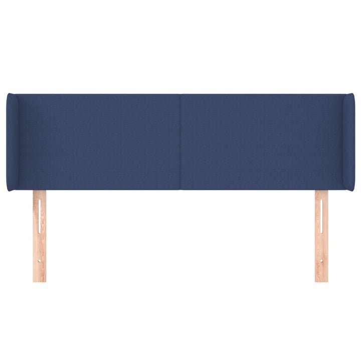 sengegavl med kanter 147x16x78/88 cm stof blå