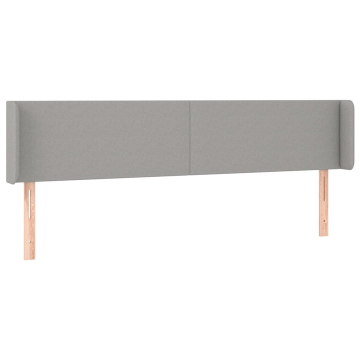 sengegavl med kanter 163x16x78/88 cm stof lysegrå