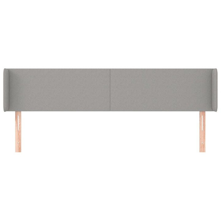sengegavl med kanter 163x16x78/88 cm stof lysegrå